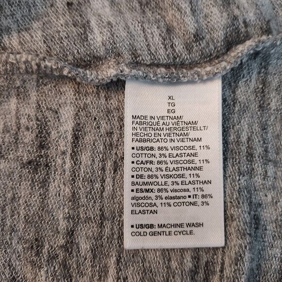 Daily Ritual Dress Women XL Super Soft Stretch Gray Drawstring Waist Long Sleeve - Picture 9 of 12